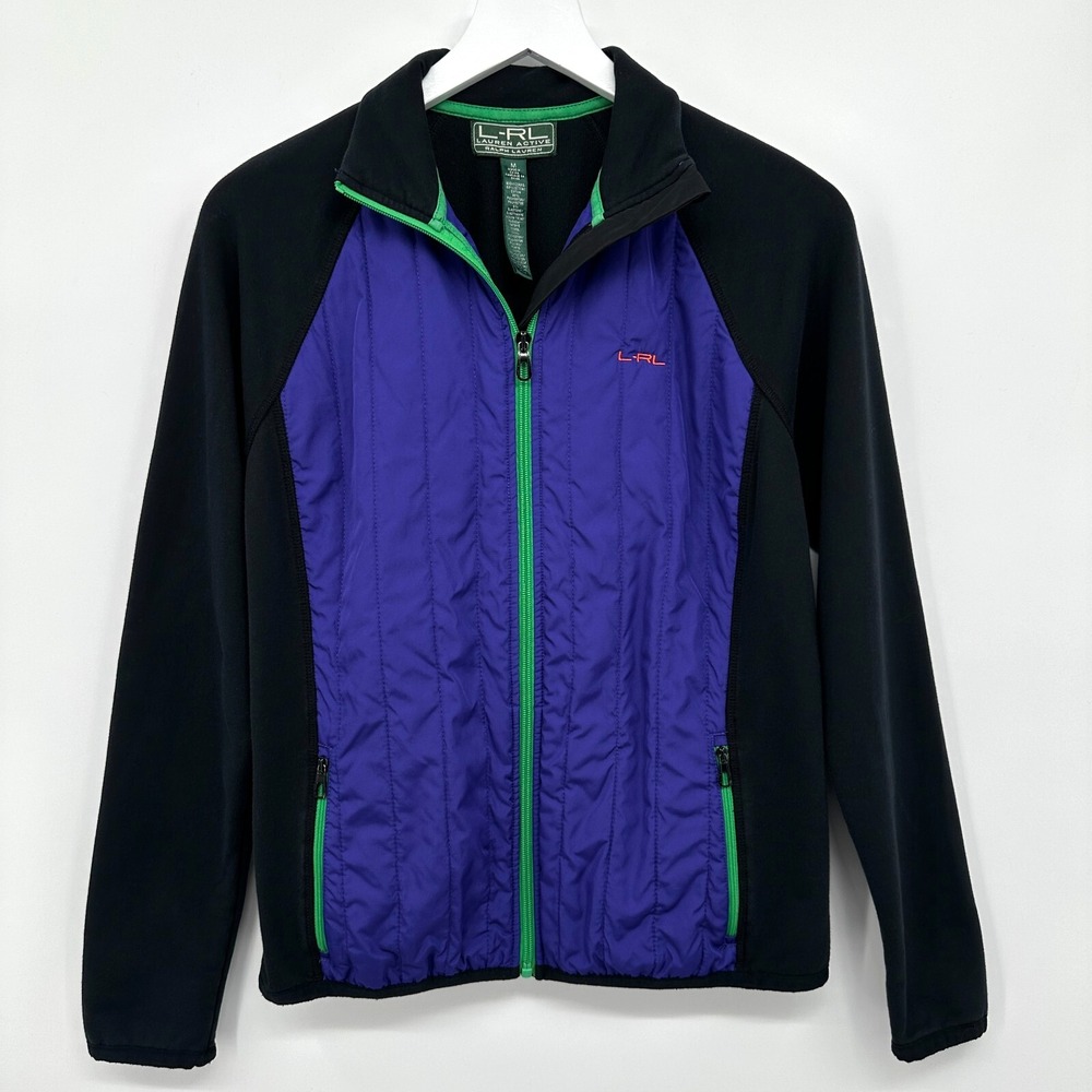 Lauren Ralph Lauren Active Jacket Womens Medium Stretch Preppy Sporty Colorblock